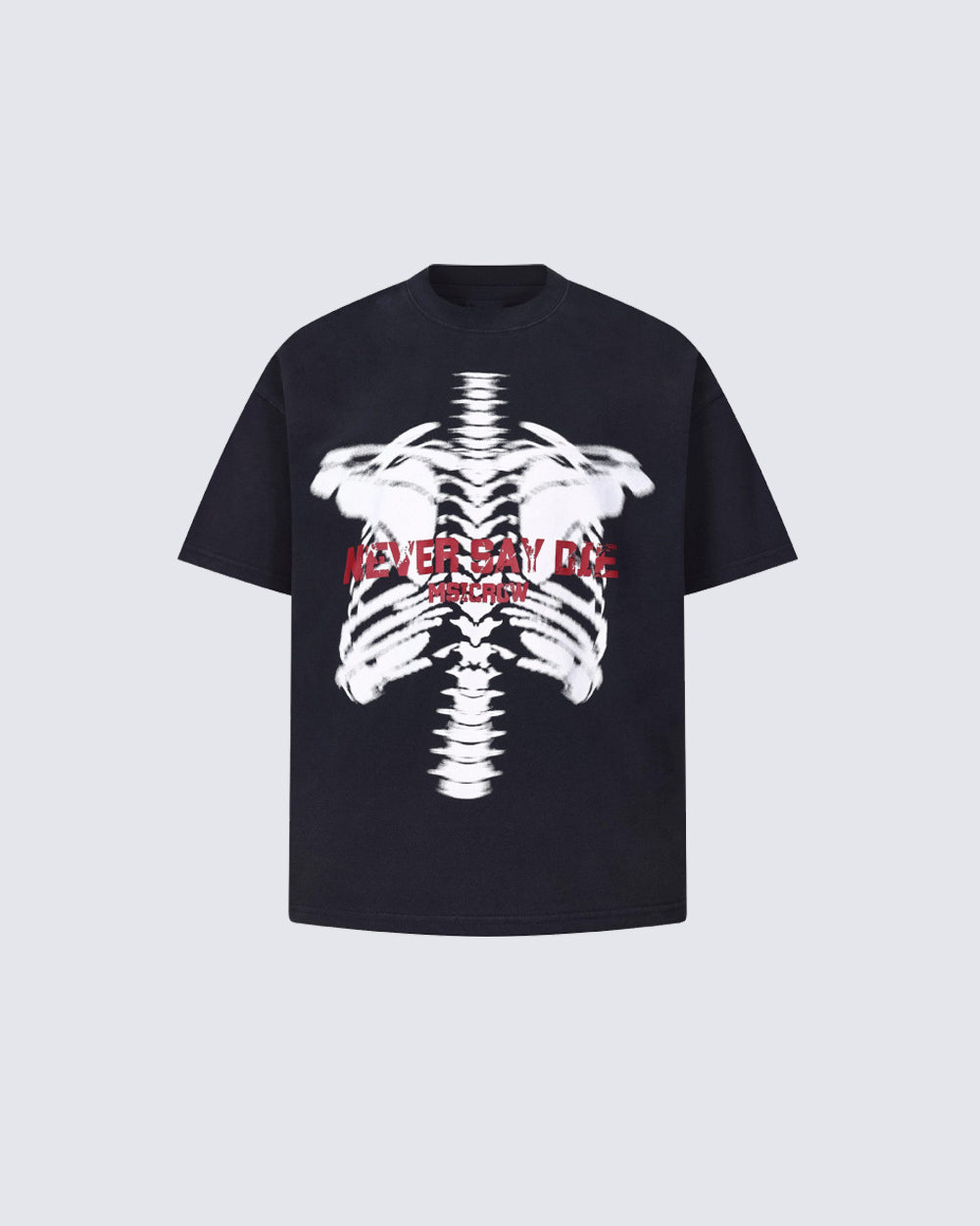 American Retro Bone Print Short-Sleeved T-Shirt