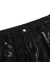 Retro Two-Tone Patchwork Split-Pocket Pants