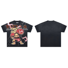 DUAA Boxing Bulldog Lightning Rhinestone Vintage Graphic Tee