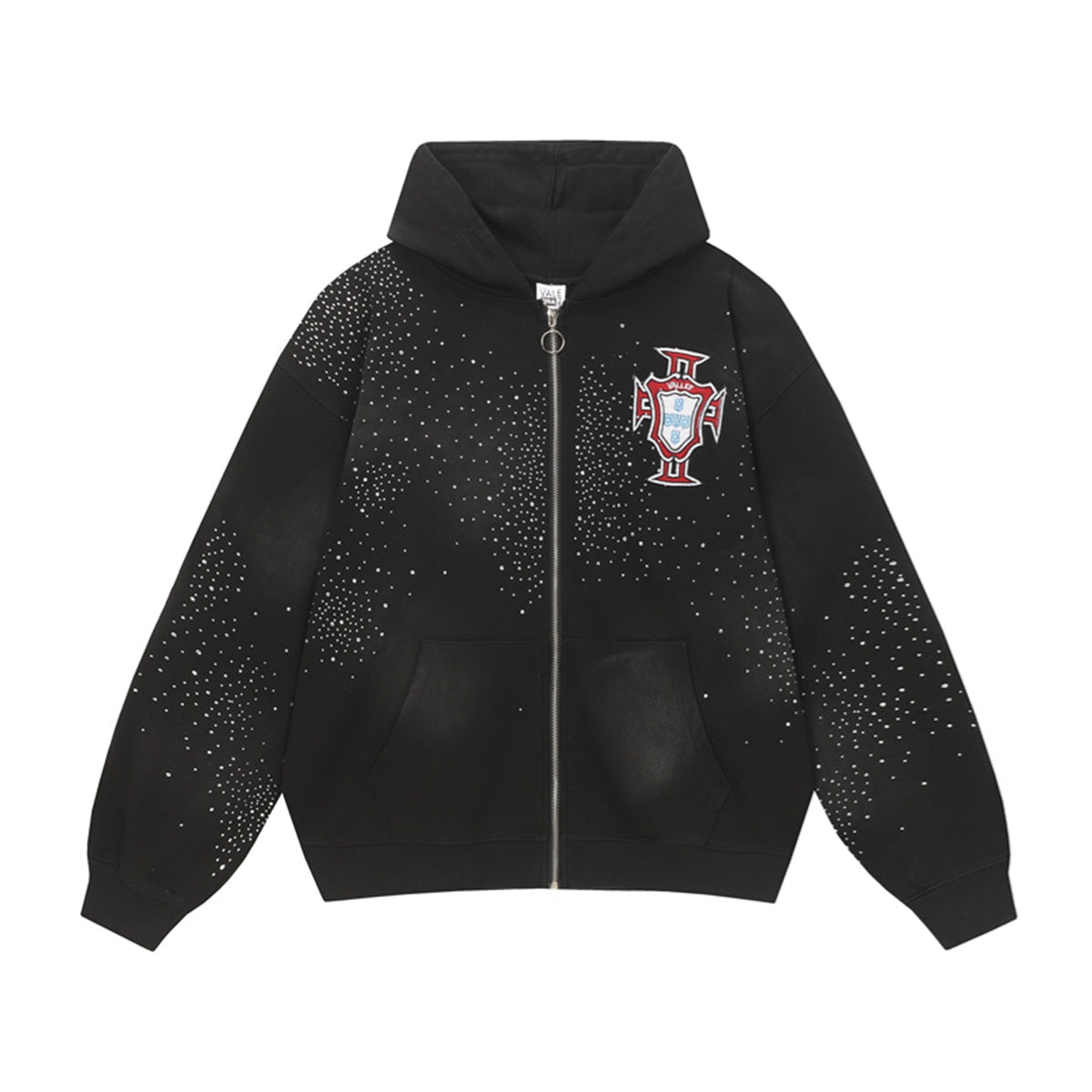 Vale Forever Black Star Dust Graphic Zip-Up Hoodie