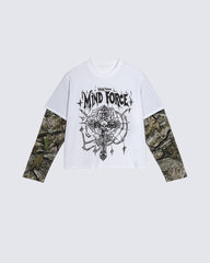 Graphic Camo Sleeve Layered Tee