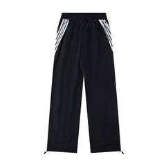Mixed Emotions Black Side‑Stripe Track Pants Streetwear