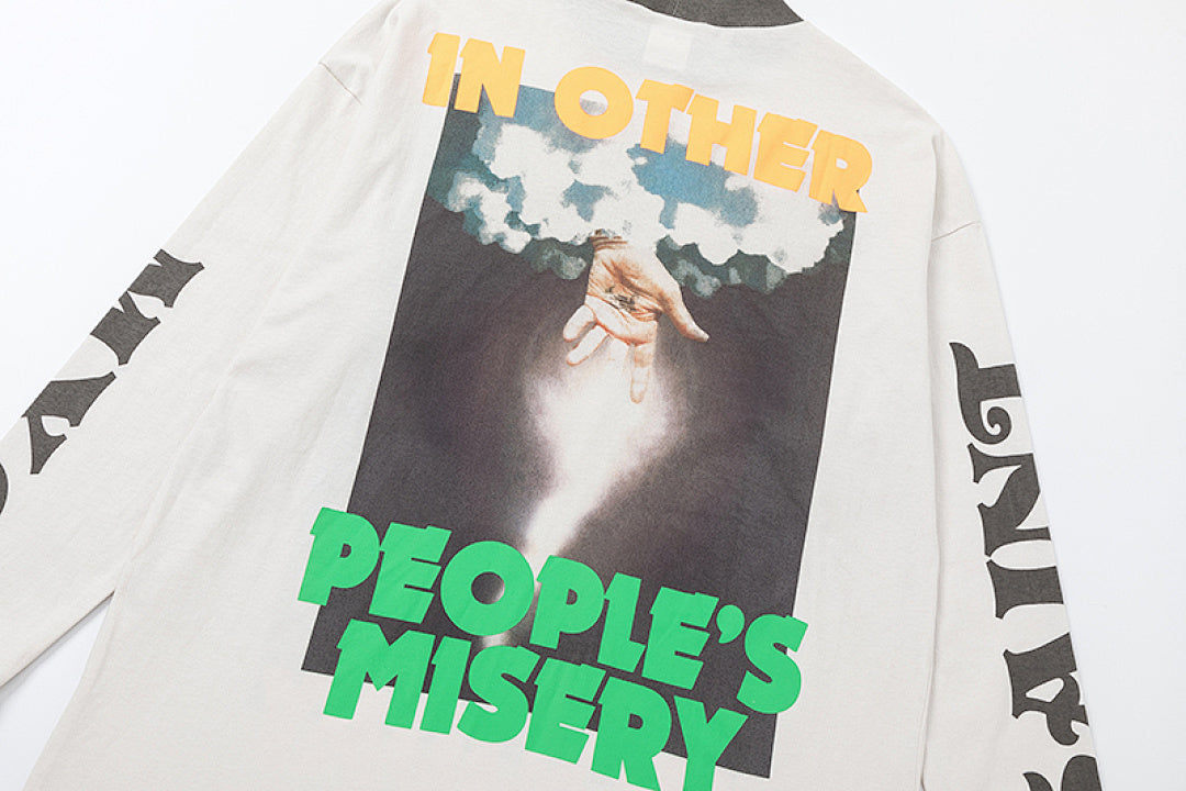 Saint Michael Mock-Neck Photo Print Long Sleeve Sweatshirt