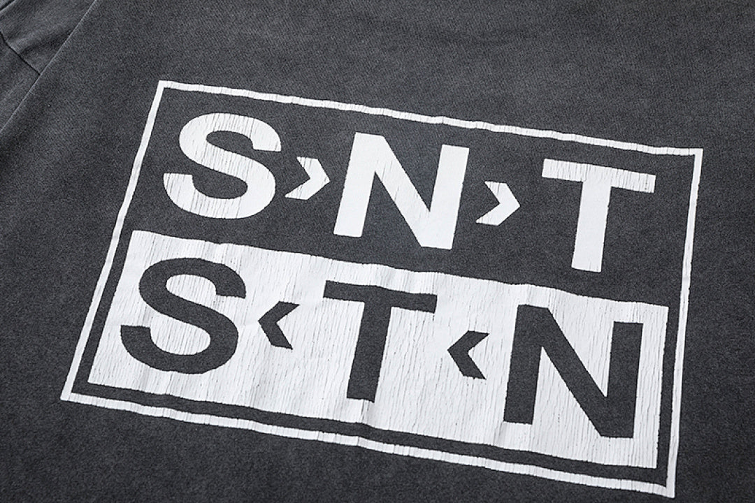 Saint Michael Minimalist Block Logo Long Sleeve Sweatshirt