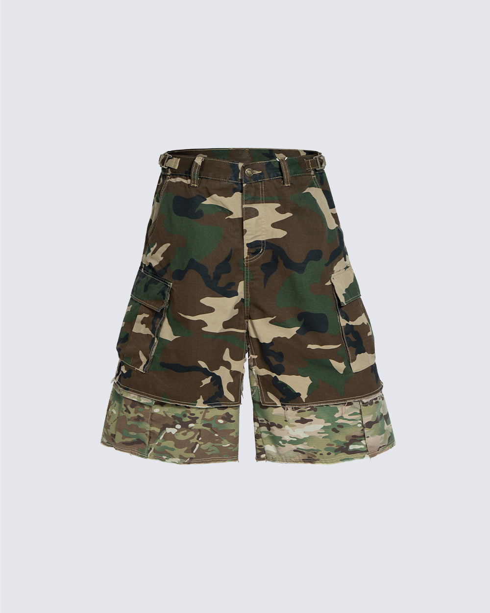 American Style Layered Camouflage Cargo Wide Shorts