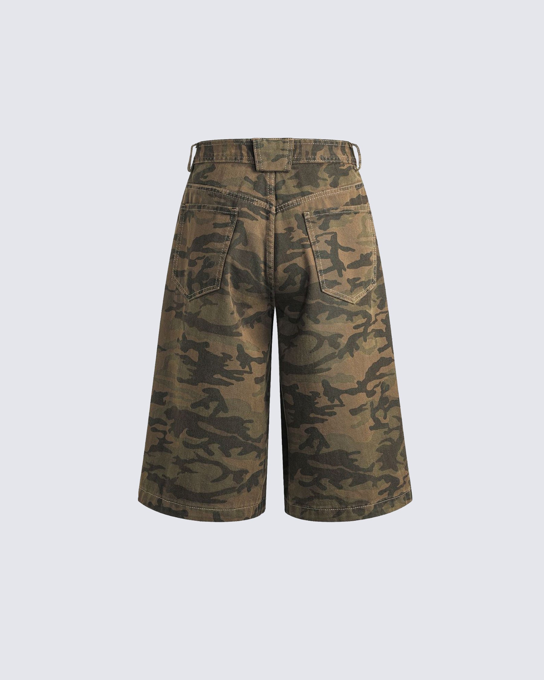 Camouflage Distressed Cargo Shorts