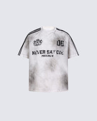 Graphic Print Tie-Dye Short Sleeve T-Shirt