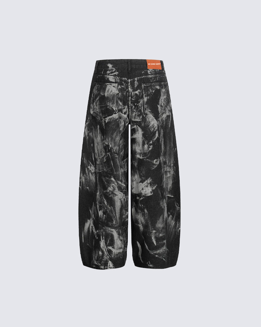 American-Style Distressed Tie-Dye Loose-Fitting Pants