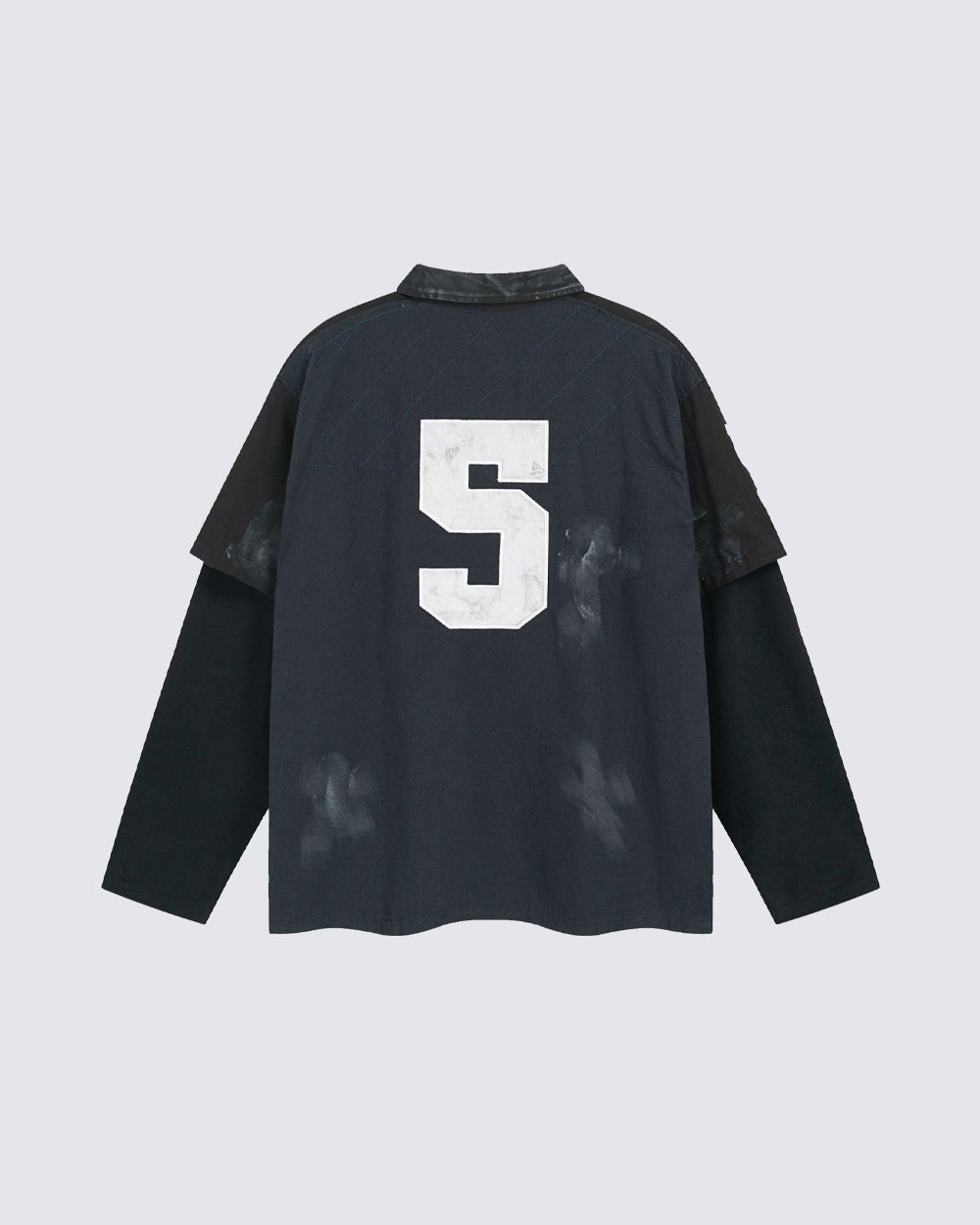 Retro American Distressed Faux Two-Piece Casual Top