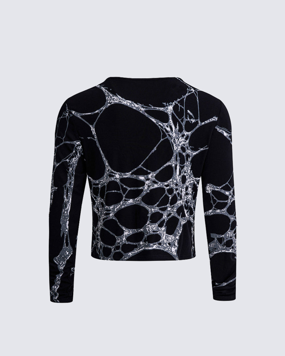 Dark Art Design Spider Web Print Long-Sleeved Top