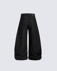 Denim Wide Leg Grommet Versatile Pants