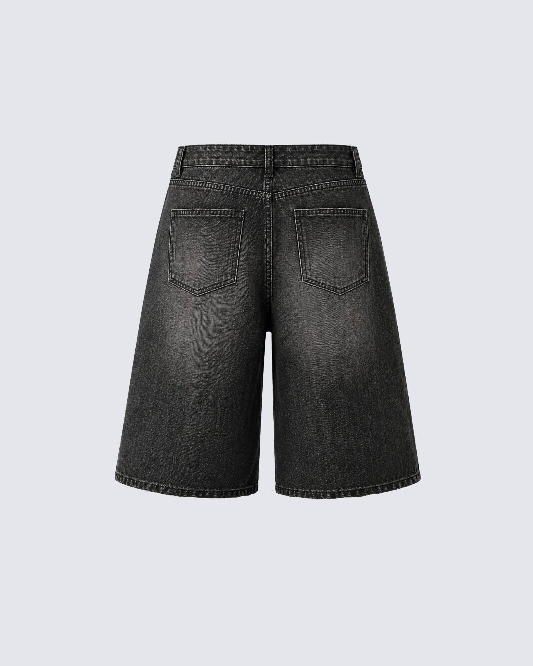 American-Style Distressed Streetwear Design With Cross Print Shorts