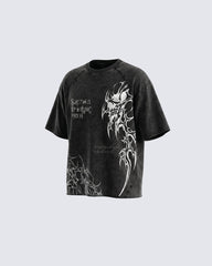 Distressed Graphic Skull Print T-Shirt