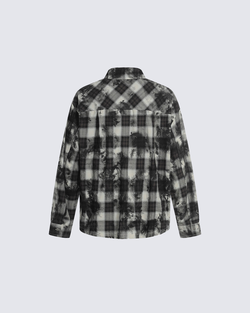 Vintage Distressed Plaid Shirt With Frayed Edges
