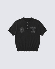 American Retro Cross Print Short-Sleeved Shirt