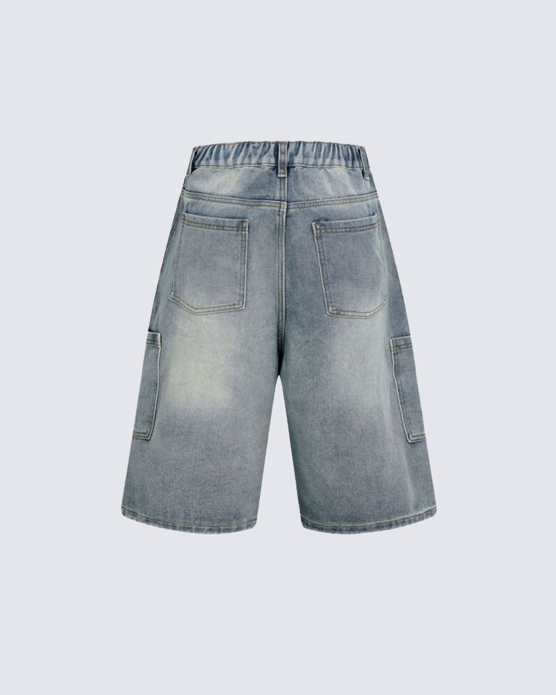 American Retro Wasteland Style Fringed Denim Shorts