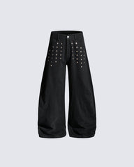 American Street Studded Wide-Leg Cargo Pants
