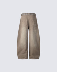 American High Street Star-Patterned Wide-Leg Curved Trousers