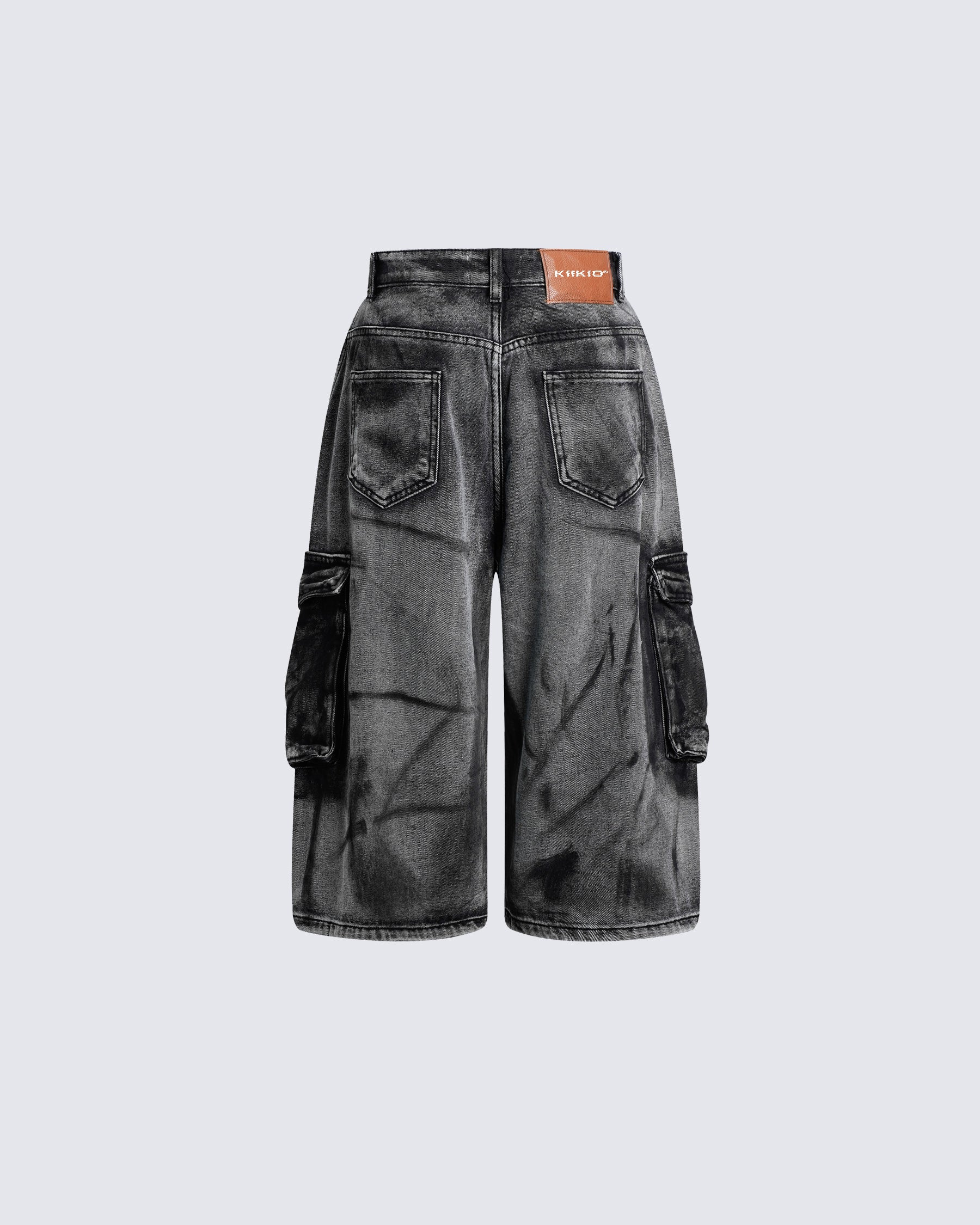 Distressed Workwear Denim Capri Pants