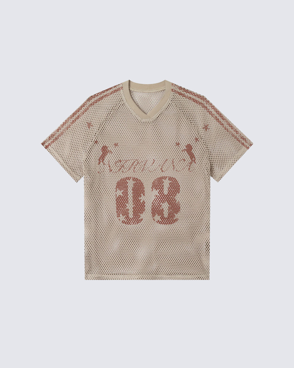 Simple Versatile Number Print Sheer Balloon Top