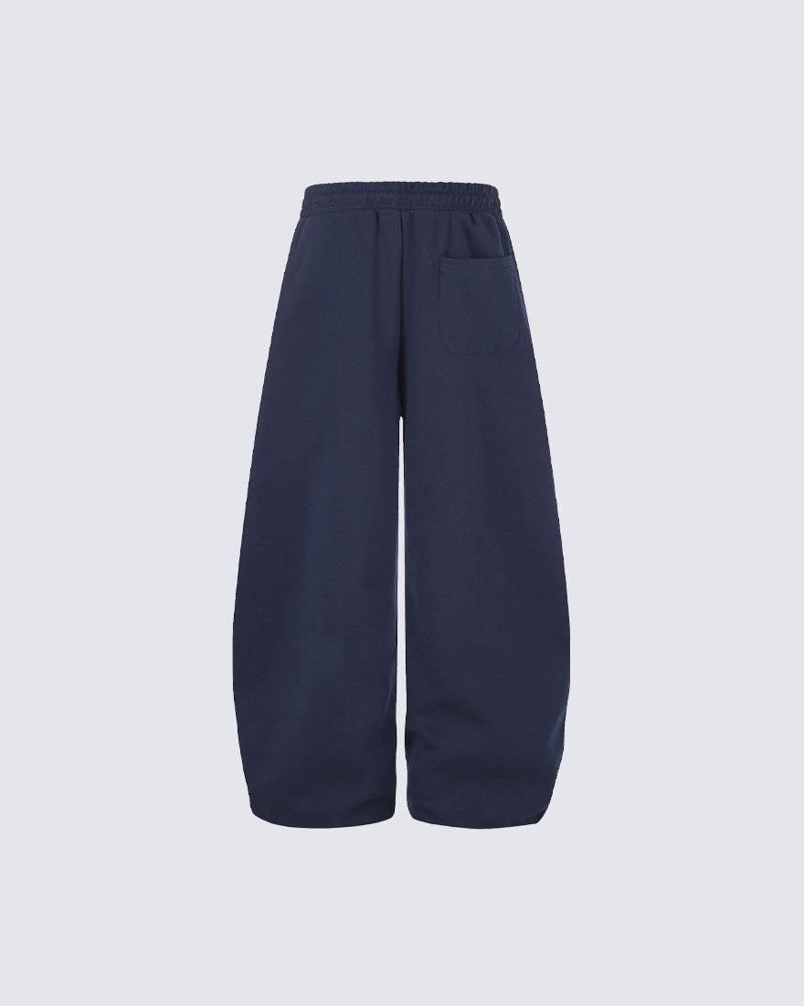 American Retro Trendy Brand Curved Wide-Leg Pants