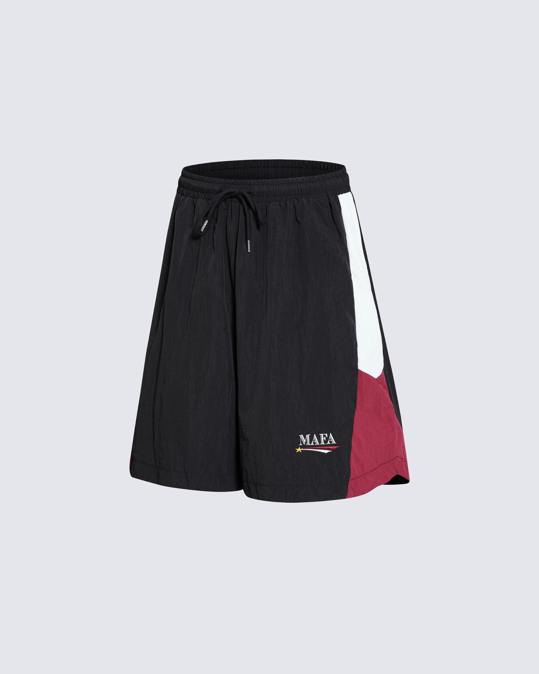 Vintage Colorblock Graphic Track Shorts