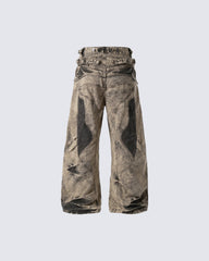 New American Double Waist Heavy Duty Denim Pants