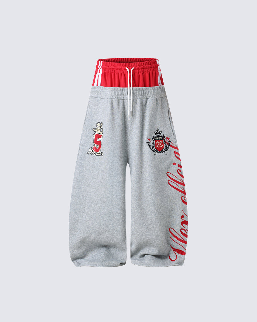 American Collegiate Graphic Wide Leg Sweat Shorts