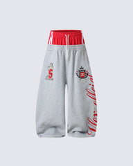 American Collegiate Graphic Wide Leg Sweat Shorts