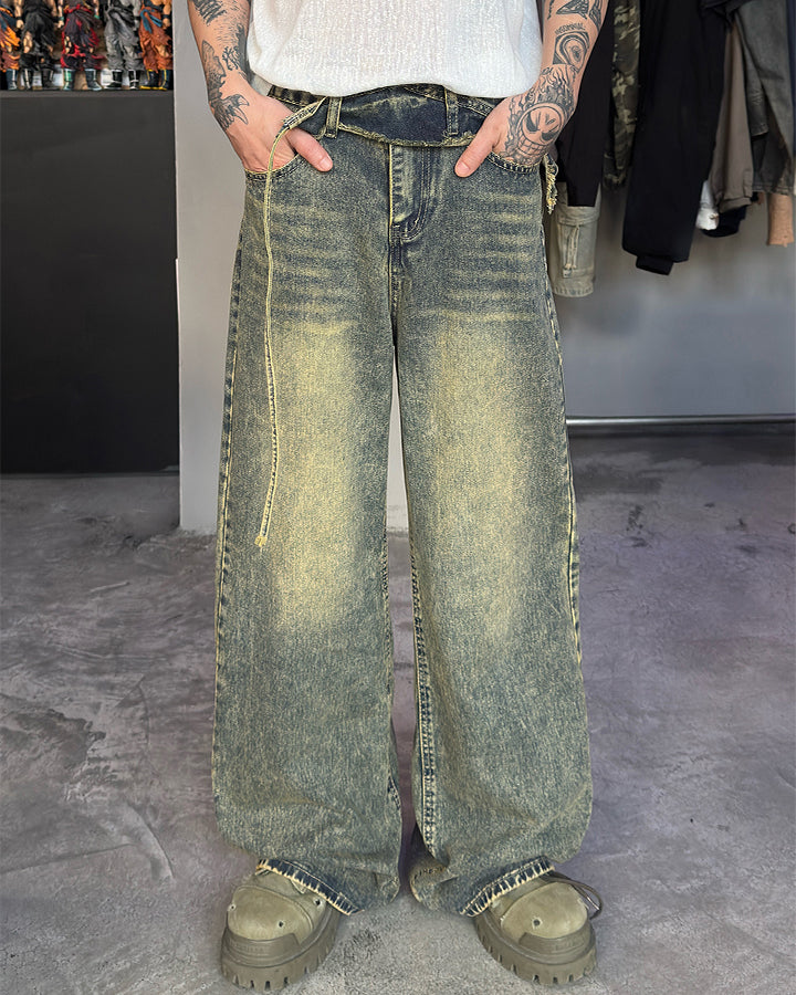 Vintage Deconstructed Patchwork Denim Pants