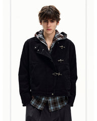 Buckled Stand-Collar Aircraft Buckle Utility Jacket