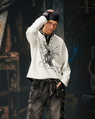 Fake Two-Piece Long Sleeve Zipper Tee