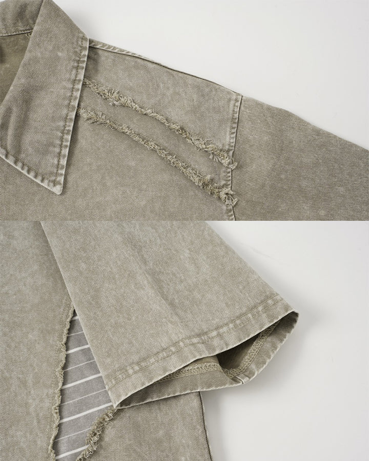 High-Street Deconstructed Washed Polo Shirt