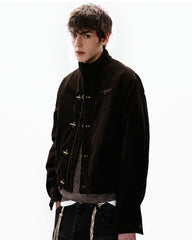 Retro Aviation Buckle Stand Collar Jacket