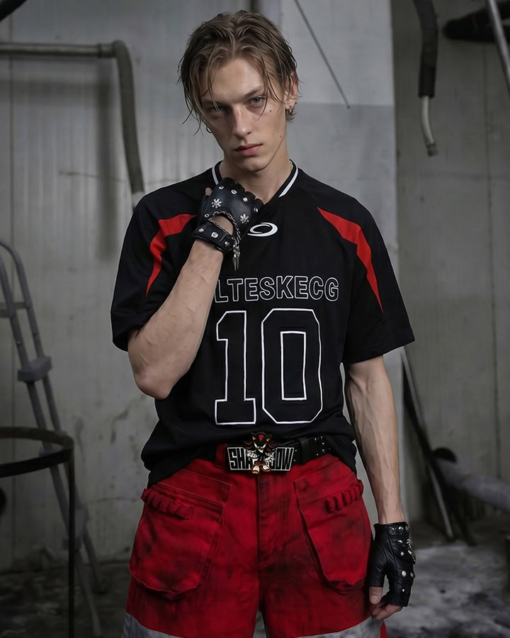 American Varsity Number Graphic Sports Jersey Tee