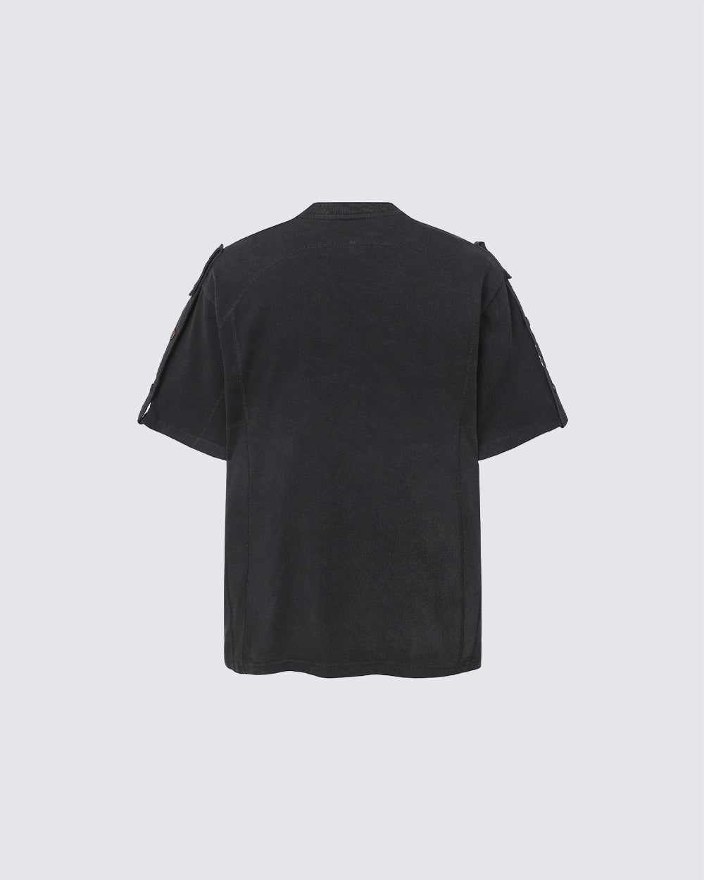 Utility Vintage Contrast Stitch Button Henley New Tee