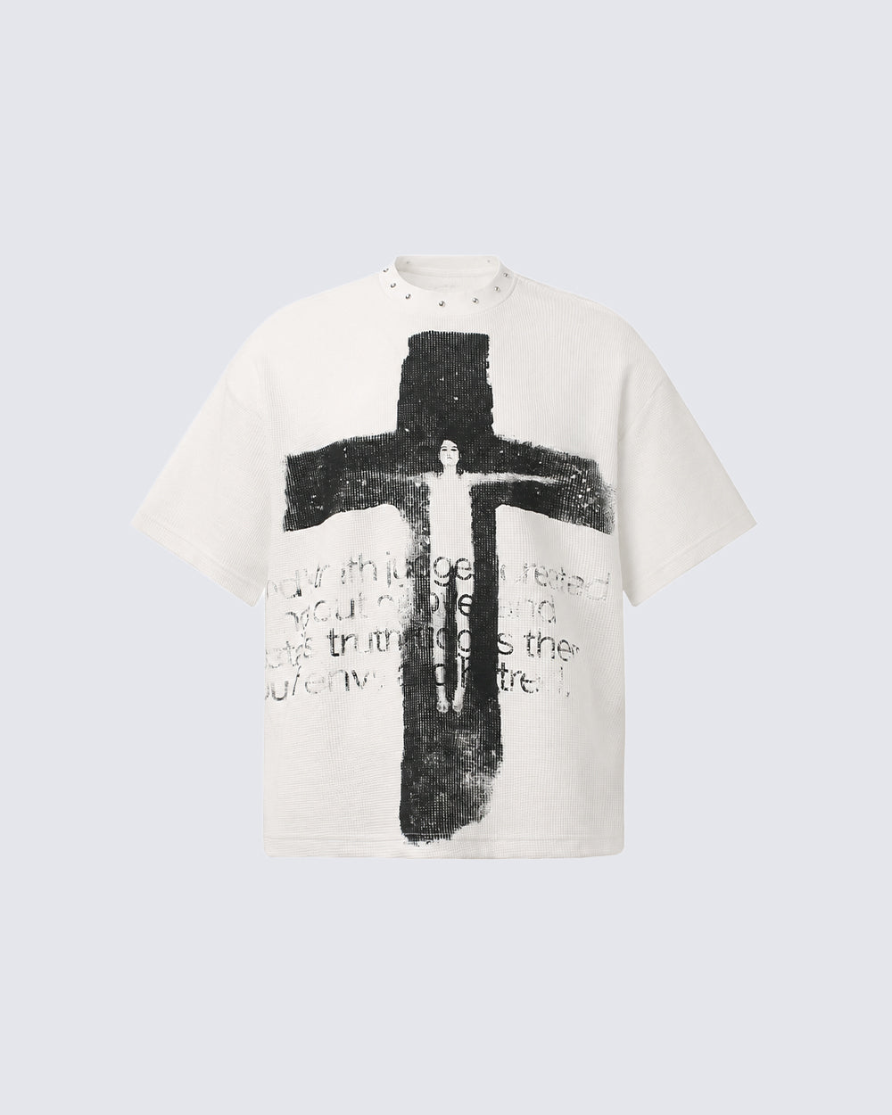 Dark Gothic Cross Graphic Oversized Tee