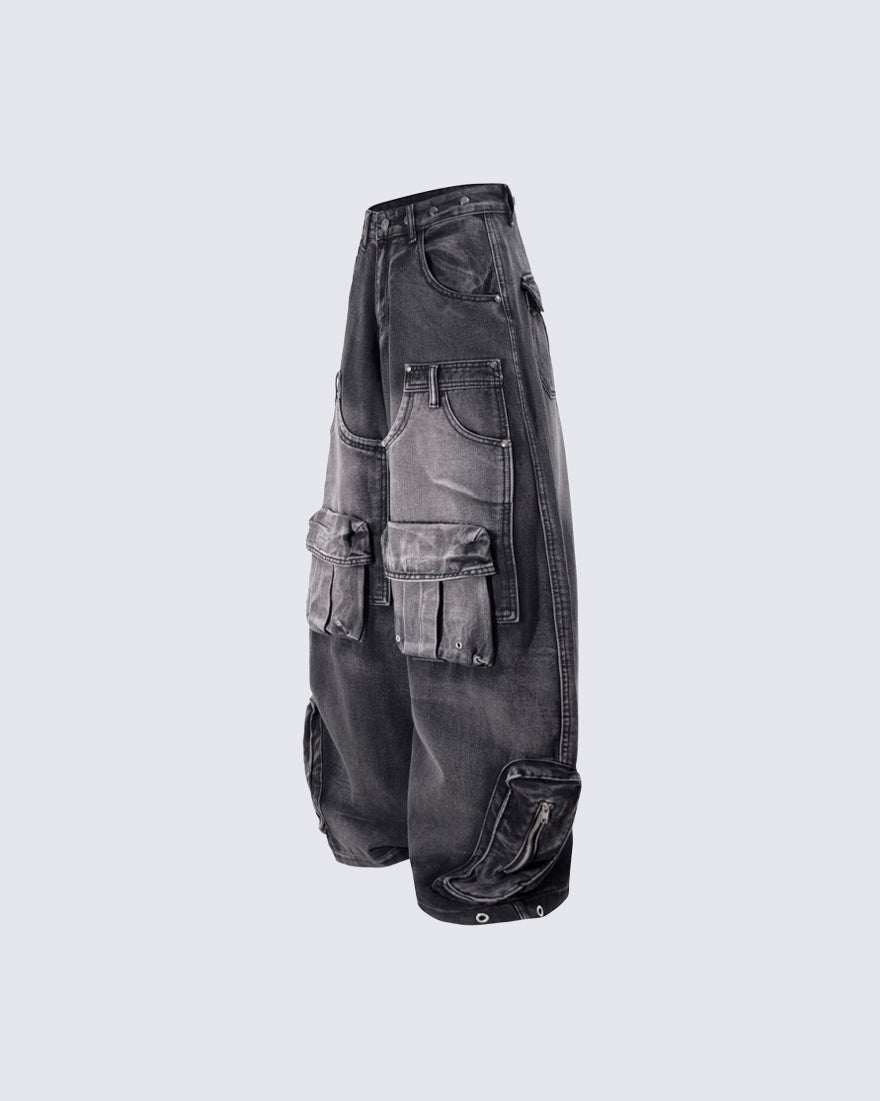 Distressed Wasteland Wide-Leg Bowie Jeans
