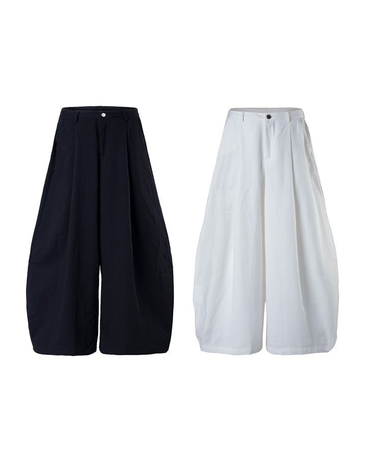 Detachable Back-Flap Wide-Leg Cargo Pants