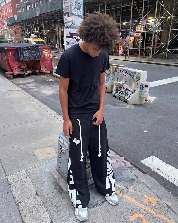 Street American Print Loose Casual Pants