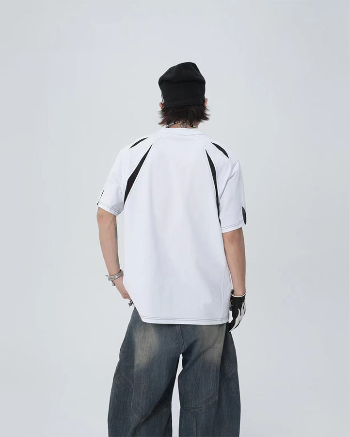 New Streetwear Color-Block Short Sleeve Tee