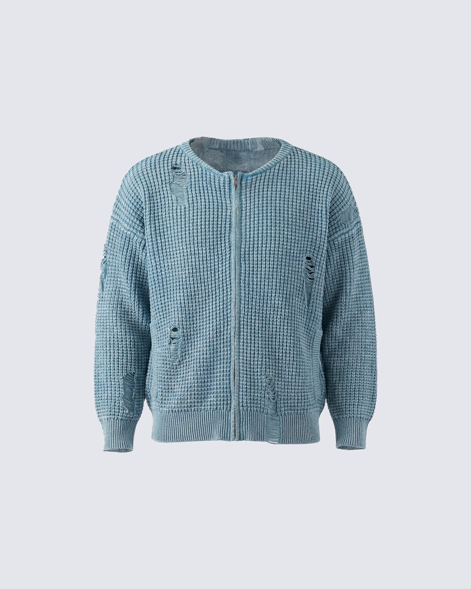 Vintage Distressed Zip Knit