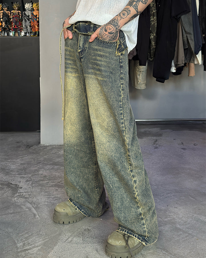 Vintage Deconstructed Patchwork Denim Pants