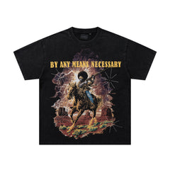 SUPPLY Mythical Creature Graphic Oversized Black T-Shirt