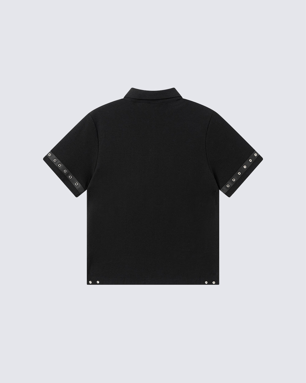 Dark Gothic Studded Cross Cropped Polo Shirt New