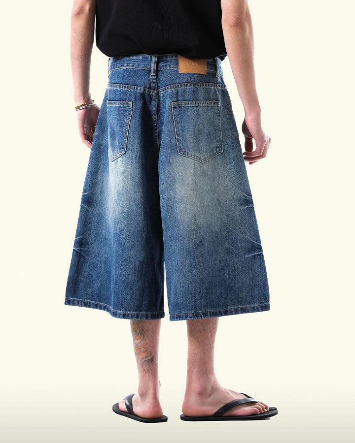 Vintage Washed Split Hem 7/10 Denim Pants