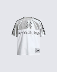 Black Gothic Letter Stripe Sport T-Shirt