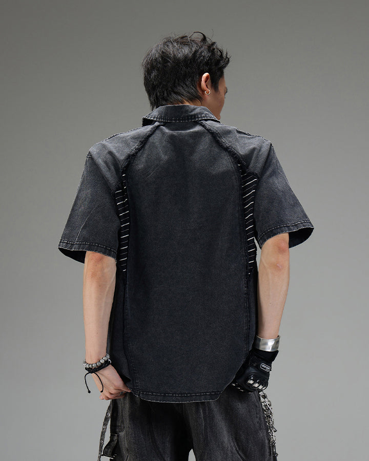 High-Street Deconstructed Washed Polo Shirt