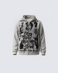 American Street Portrait Graffiti Zip-Up Hoodie
