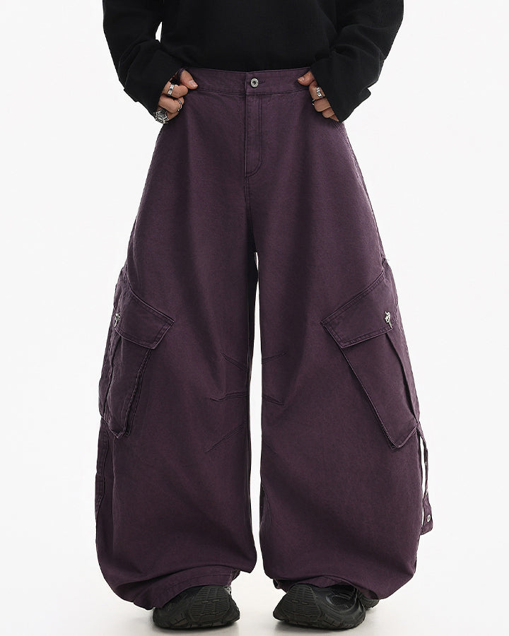 American Heavy-Duty Wide-Leg Cargo Jeans